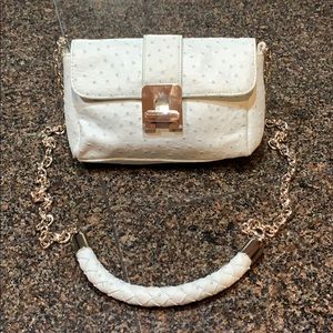 Light Blue Handbag with silver chain strap-